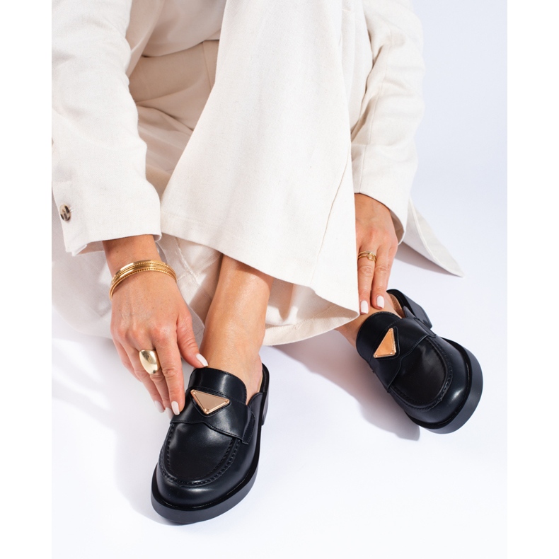 Schwarze Shelovet-Pantoletten für Damen 2