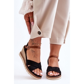 Leichte Keilsandaletten aus Wildleder in Schwarz von Celine 1