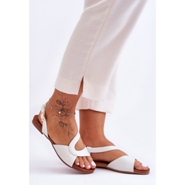 Flache Damensandalen S.Barski 541-22 Silber 1