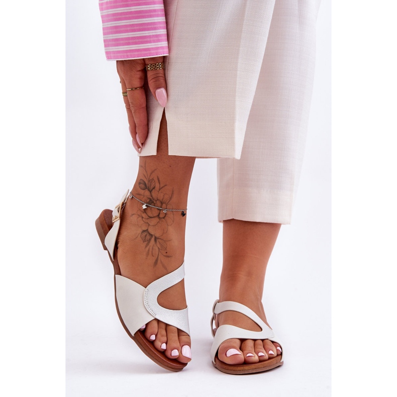 Flache Damensandalen S.Barski 541-22 Silber silber- 2