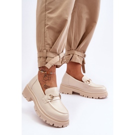 PS1 Klassische Plateau-Loafer für Damen Beige Miracle 1