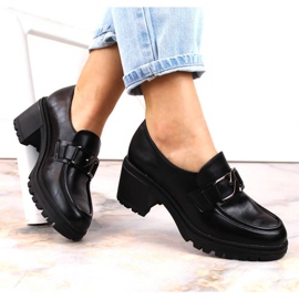 Mokassins-Schuhe auf Pfosten und Plateau Vinceza W JAN177C schwarz 1