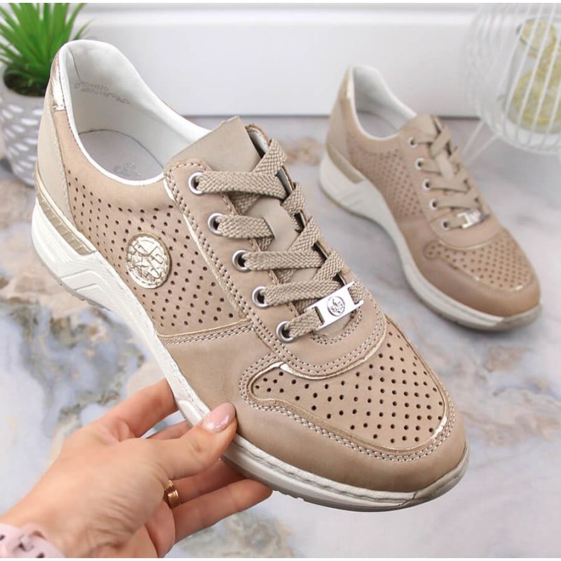 Rieker N4346-60 beige Keilsportschuhe 1