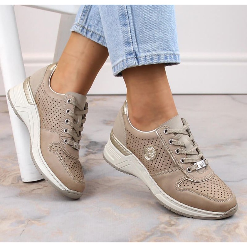 Rieker N4346-60 beige Keilsportschuhe 2
