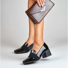 La.Fi Pumps aus Lackleder mit niedrigem Absatz schwarz 1