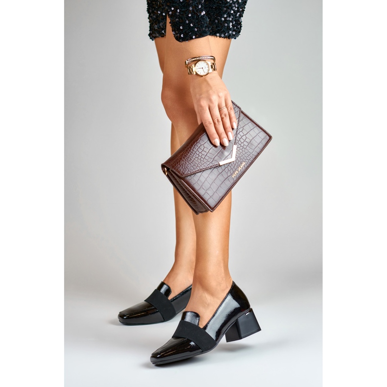 La.Fi Pumps aus Lackleder mit niedrigem Absatz schwarz 2