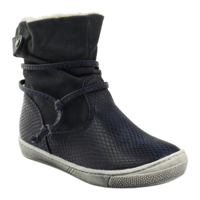 American Club Marineblaue Winterstiefel mit Reißverschluss American 16183 1