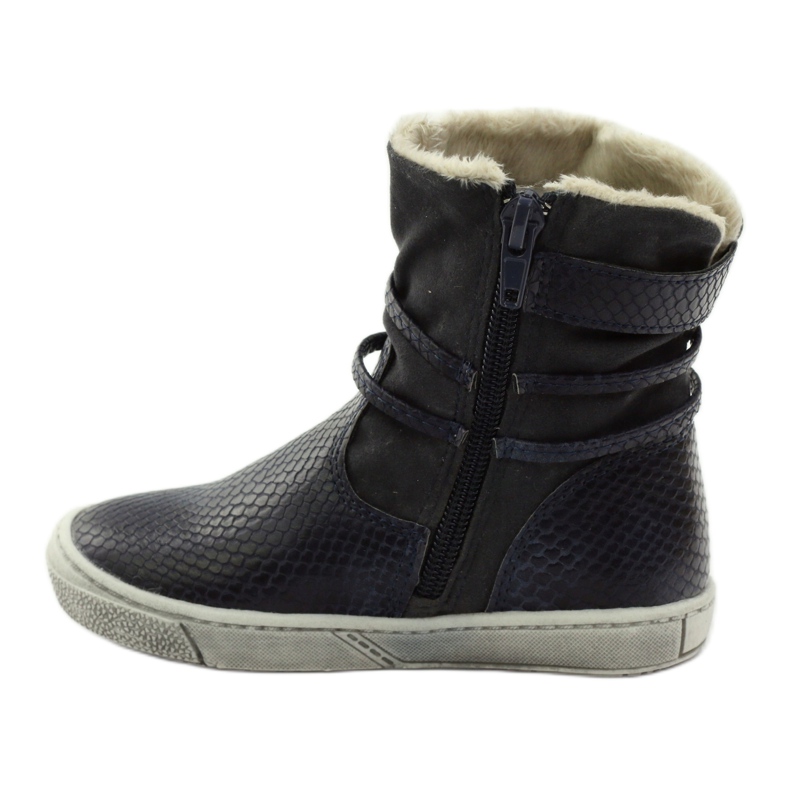 American Club Marineblaue Winterstiefel mit Reißverschluss American 16183 2