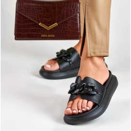 La.Fi Schwarze Flip-Flops mit Kette 1