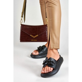 La.Fi Schwarze Flip-Flops mit Kette 2