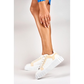 Weiße Damen-Sportschuhe mit dicker Sohle 2