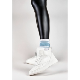 Weiße Damen-Sneaker oberhalb des Knöchels 6