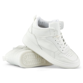 Weiße Damen-Sneaker oberhalb des Knöchels 1