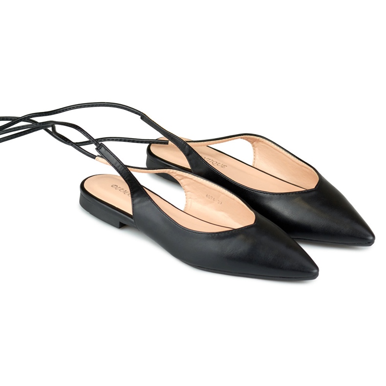 Schwarz gebundene Ballerinas 2