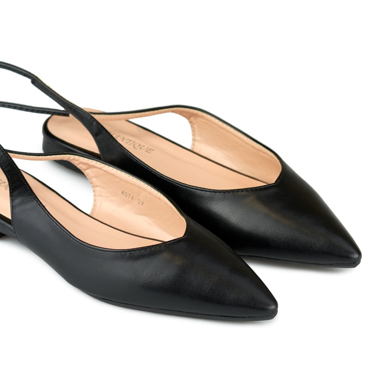 Schwarz gebundene Ballerinas 1