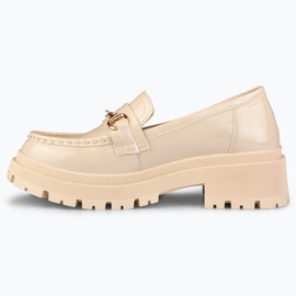 Lackierte beige Plateauschuhe 2