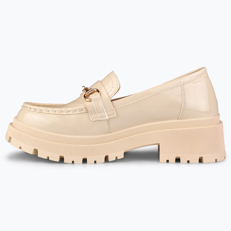 Lackierte beige Plateauschuhe 2
