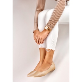 Goldglänzende Ballerinas für Damen golden 2