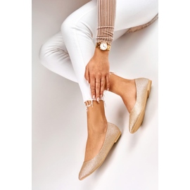 Goldglänzende Ballerinas für Damen golden 1