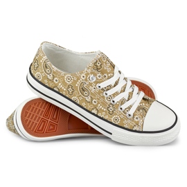 Niedrige beige Bandana-Sneaker 2