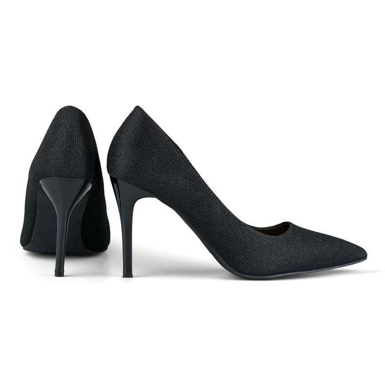 Elegante schwarze High Heels mit leichtem Glitzer 2