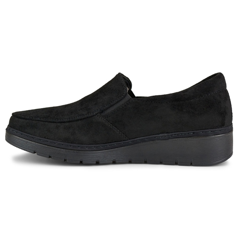 Bequeme Damen-Loafer aus schwarzem Wildleder 2