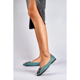 Elegante Damenballerinas mit Verzierung grün 2