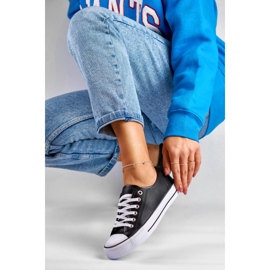 Schwarze Damen-Sneaker aus Öko-Leder 1