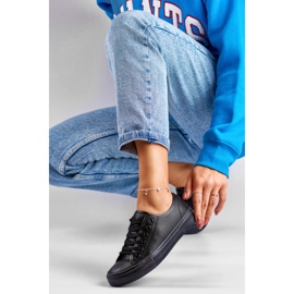 Damen-Sneaker aus Öko-Leder mit schwarzer Sohle 1