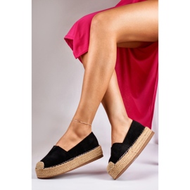 Schwarze Plateau-Espadrilles für Damen 1