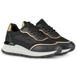 Schwarze, glänzende Damen-Sneaker 2