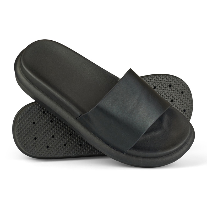 Bequeme klassische schwarze Damenhausschuhe 1