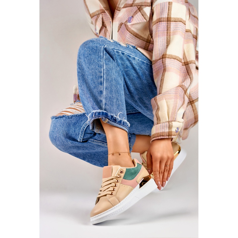 Damen-Sneaker auf der Eliza-Plattform beige 1