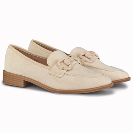 Damenschuhe aus beigem Wildleder 2