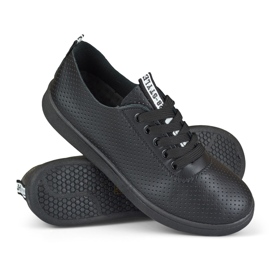Schwarze, durchbrochene Damen-Sneaker von Bellis 1