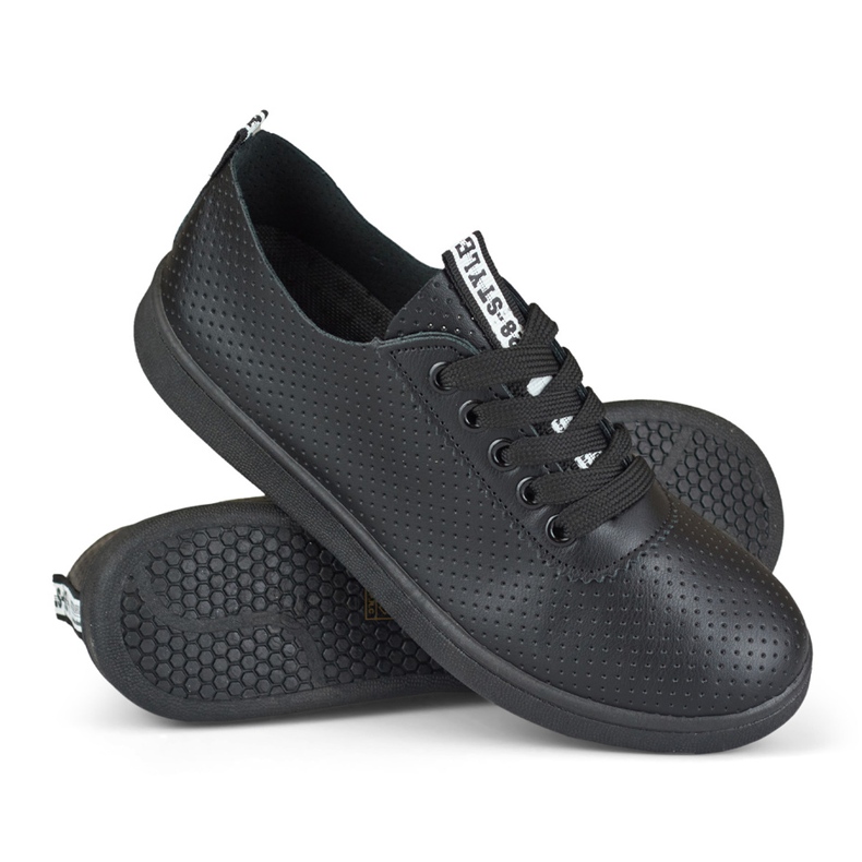 Schwarze, durchbrochene Damen-Sneaker von Bellis 1