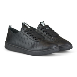 Schwarze, durchbrochene Damen-Sneaker von Bellis 2