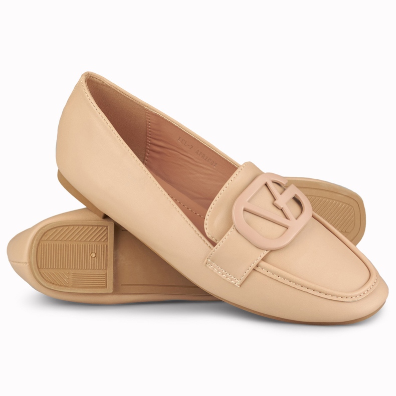 Dunkelbeige Damenschuhe aus Öko-Leder 1