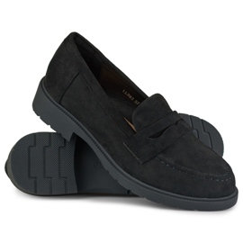 Schwarze klassische Damenschuhe aus Wildleder 1