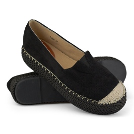 Plateau-Espadrilles aus schwarzem Wildleder 1