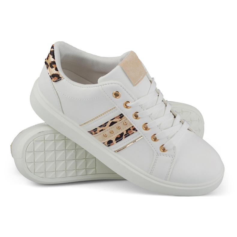 Weiße Damen-Sportschuhe mit zarter Verzierung 2