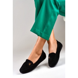 Schwarze Wildleder-Loafer für Damen 2