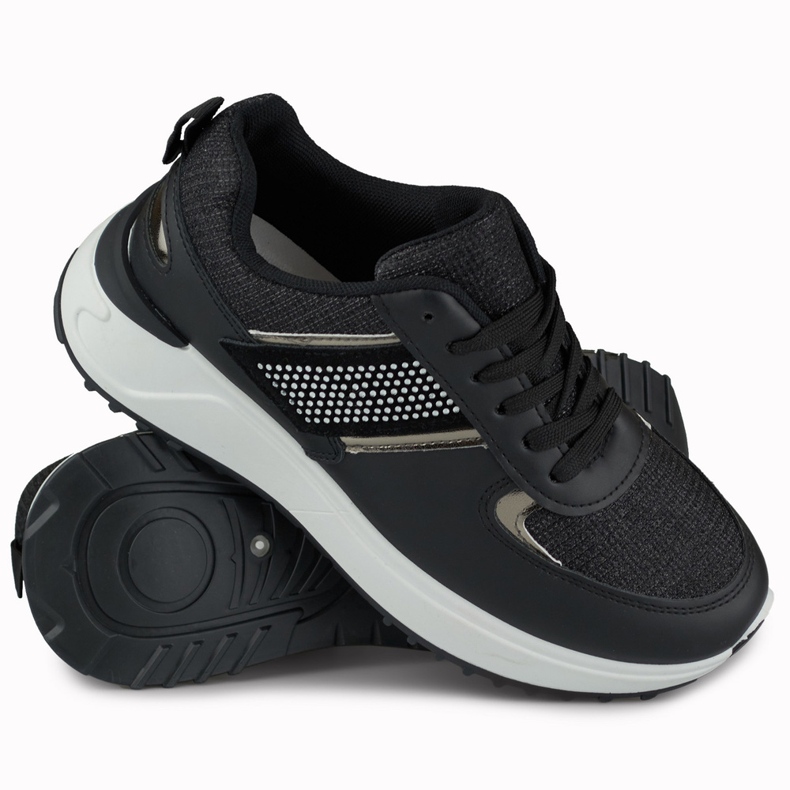 Schwarze Freizeit-Sportschuhe für Damen 1