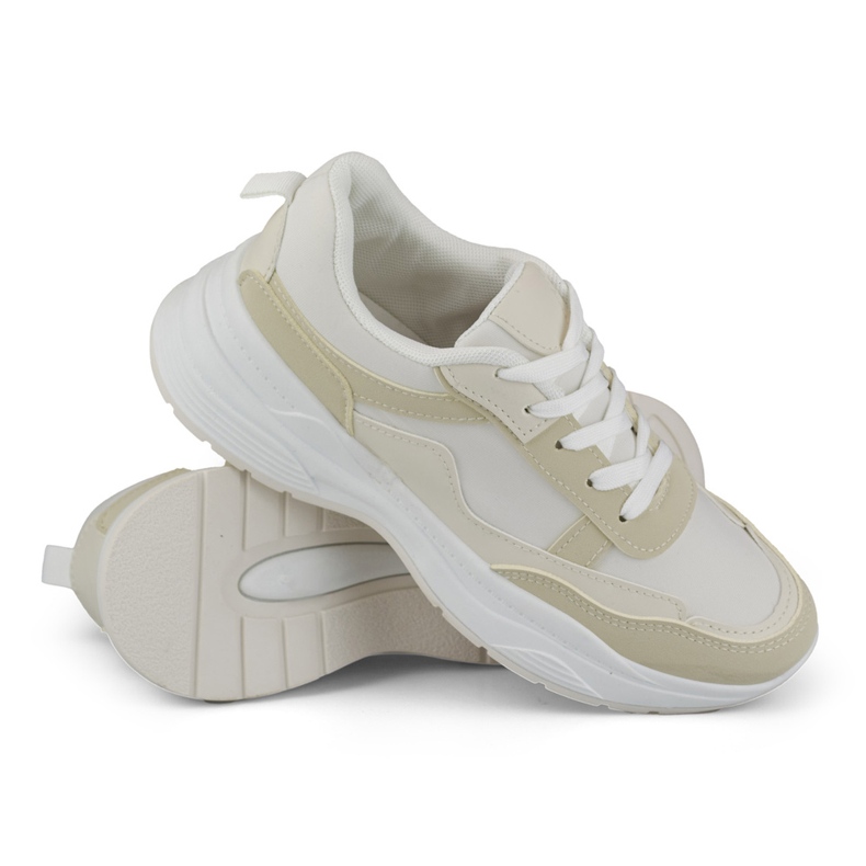 Klassische Violett-Damensneaker beige 1