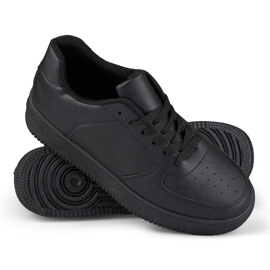 Klassische schwarze Sport-Sneaker mit schwarzer Sohle 1