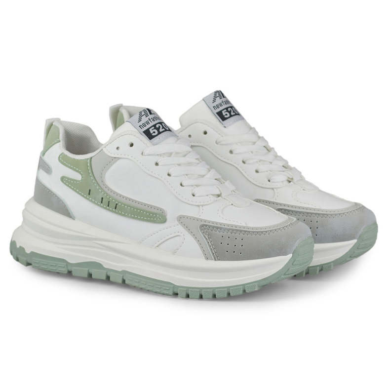 Weiße und mintfarbene Minti-Sneaker für Damen 1