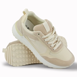 Beige Sportschuhe für Damen mit heller Sohle 1