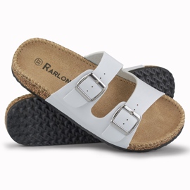 Weiße bequeme Damenhausschuhe 1