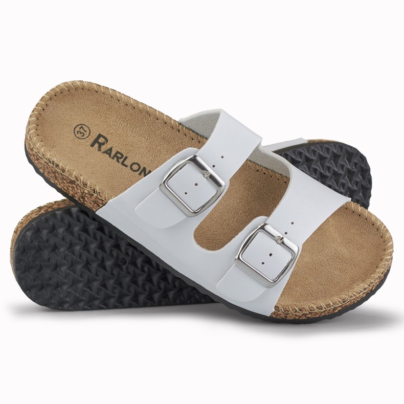 Weiße bequeme Damenhausschuhe 1