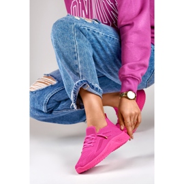 Fuchsiafarbene elastische Damen-Sportschuhe rosa 1